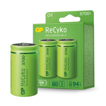 GP ReCyko D-batterij 5700 mAh - 2 stuks