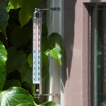 Nature kozijnthermometer transparant van metaal 2.5 x 20 cm
