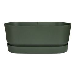 Elho Greenville terrace trough 60 cm bladgroen wheels