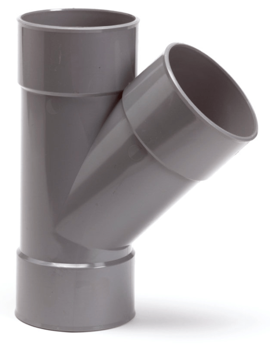 PVC T-stuk 45° 3xLV